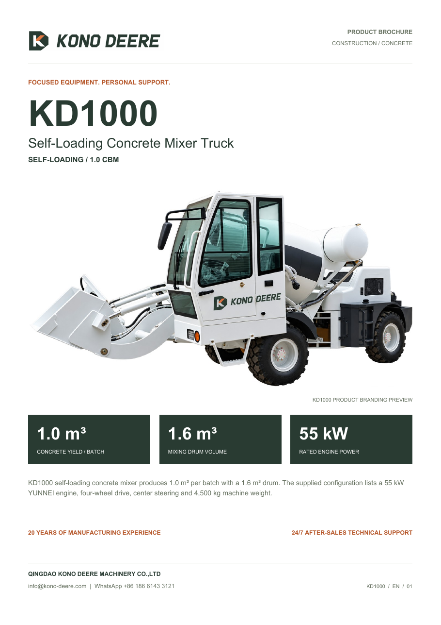 KONO DEERE KD1000 — Product brochure