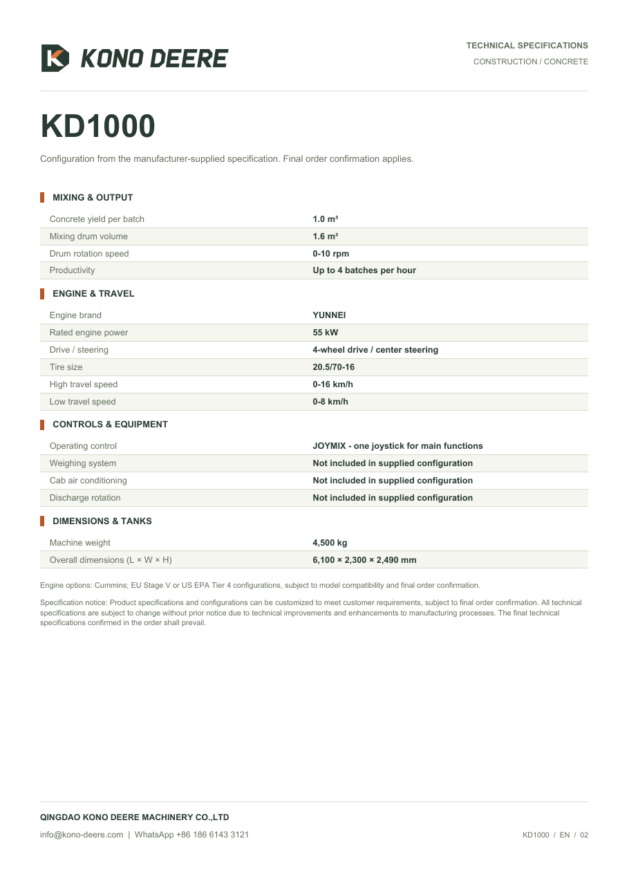 KD1000 — Product brochure, Page 2