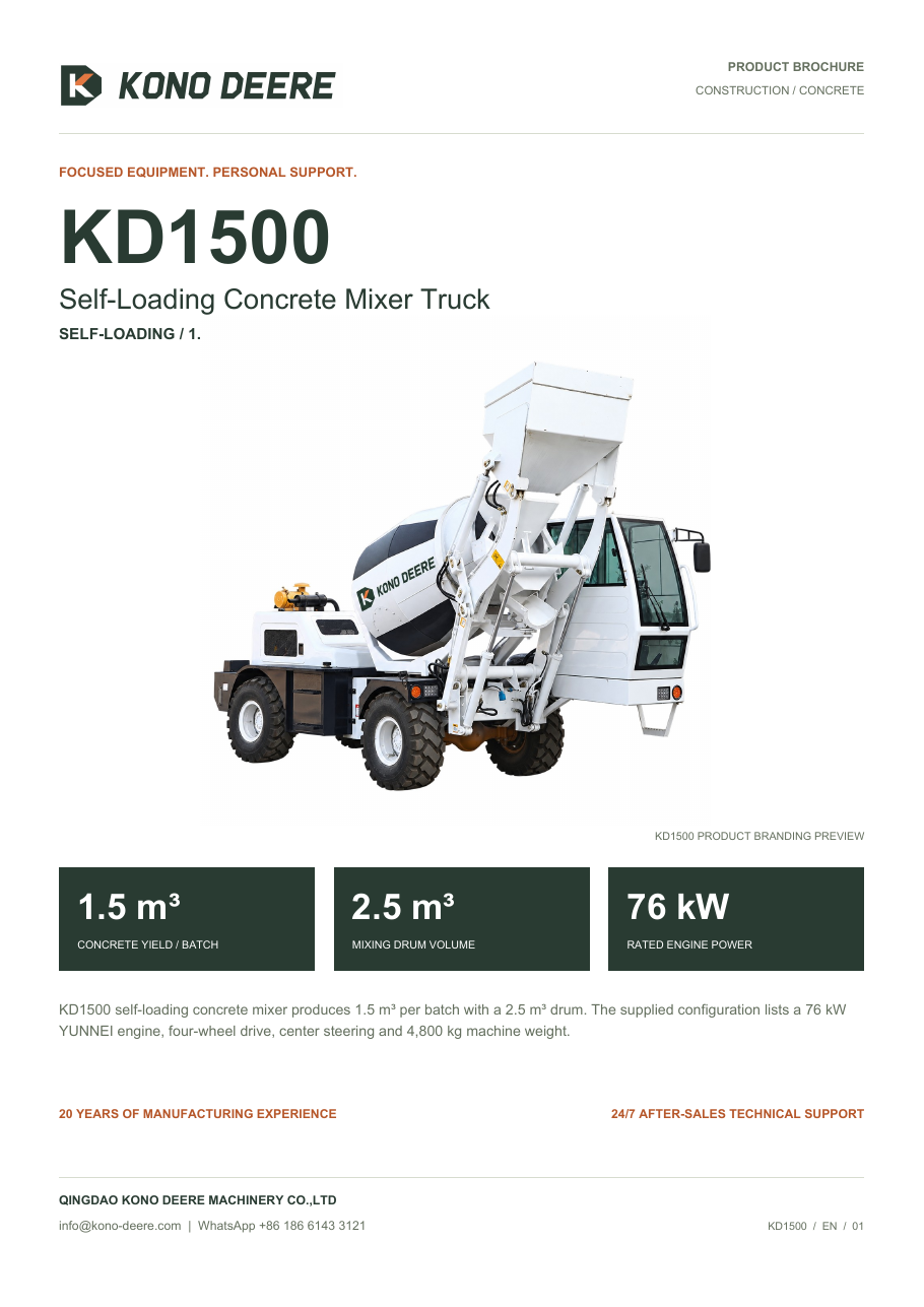 KONO DEERE KD1500 — Product brochure