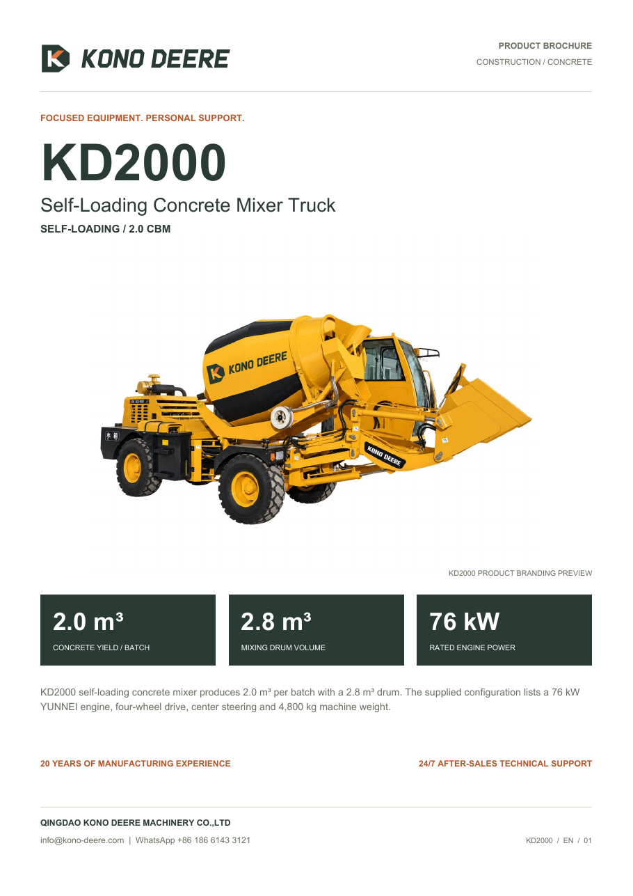 KONO DEERE KD2000 — Product brochure
