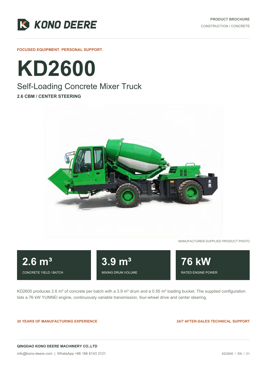 KONO DEERE KD2600 — Product brochure