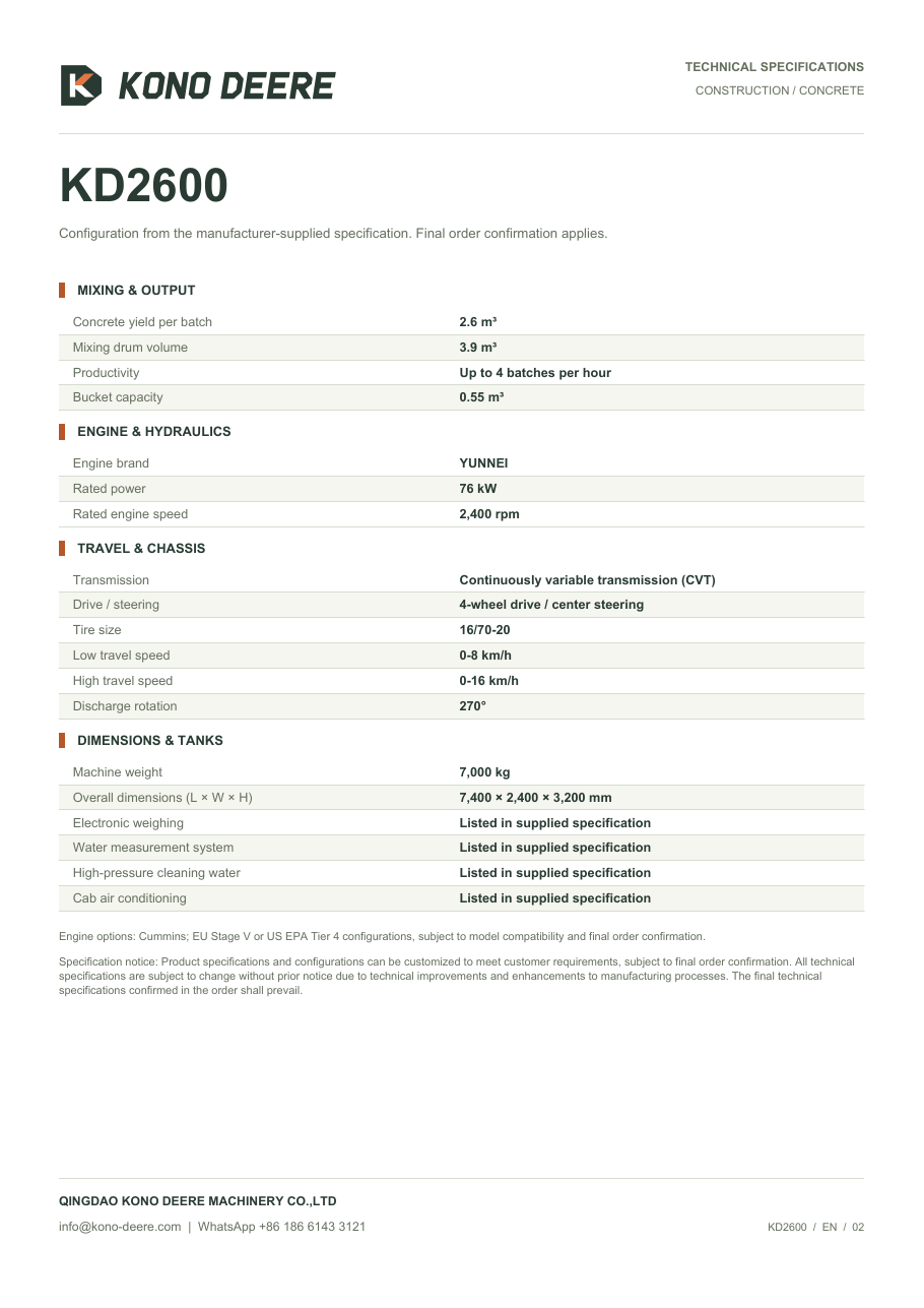 KD2600 — Product brochure, Page 2