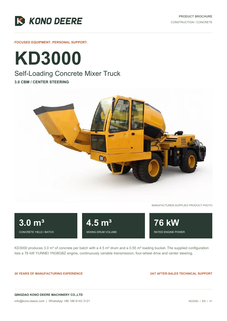 KONO DEERE KD3000 — Product brochure