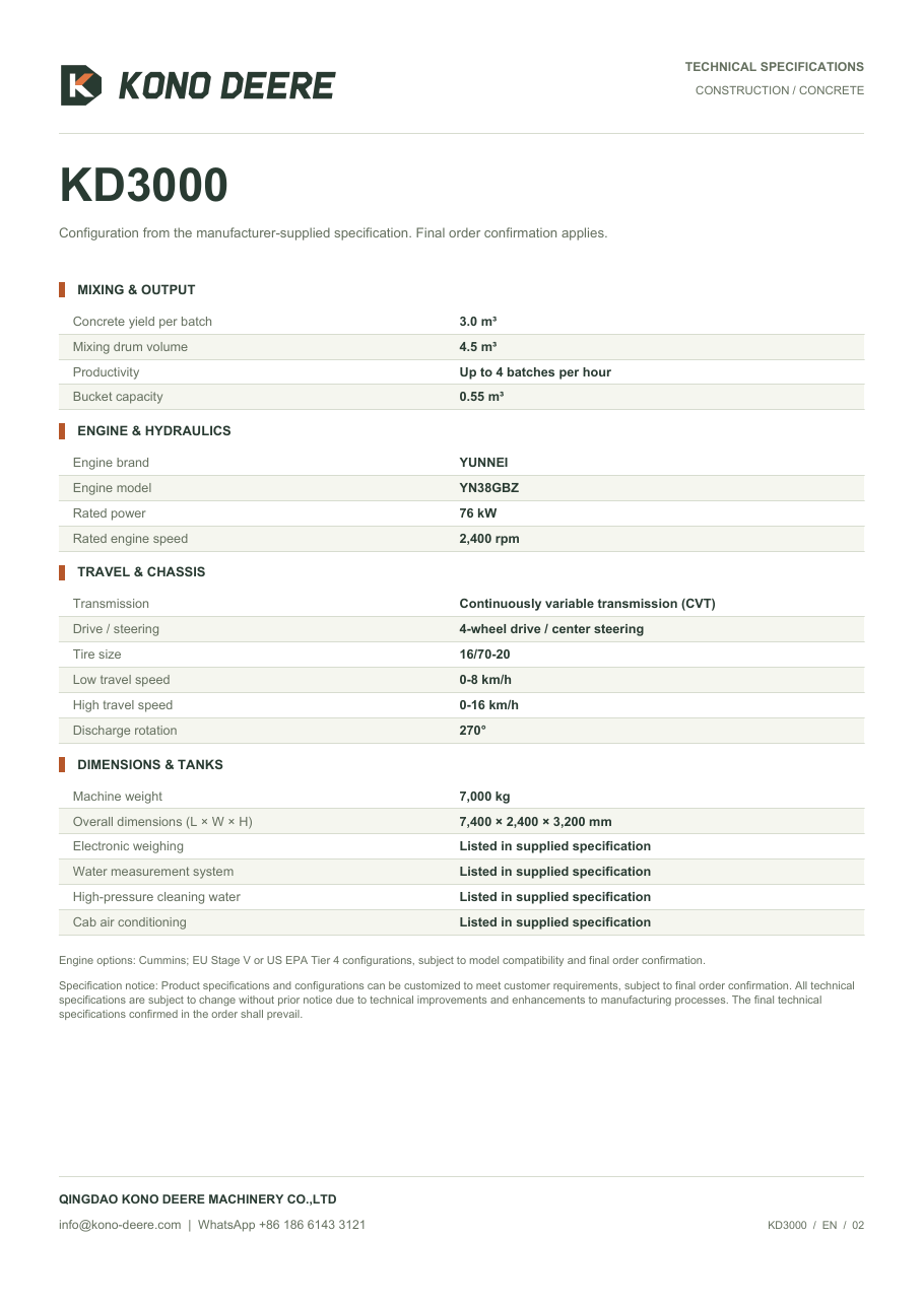 KD3000 — Product brochure, Page 2