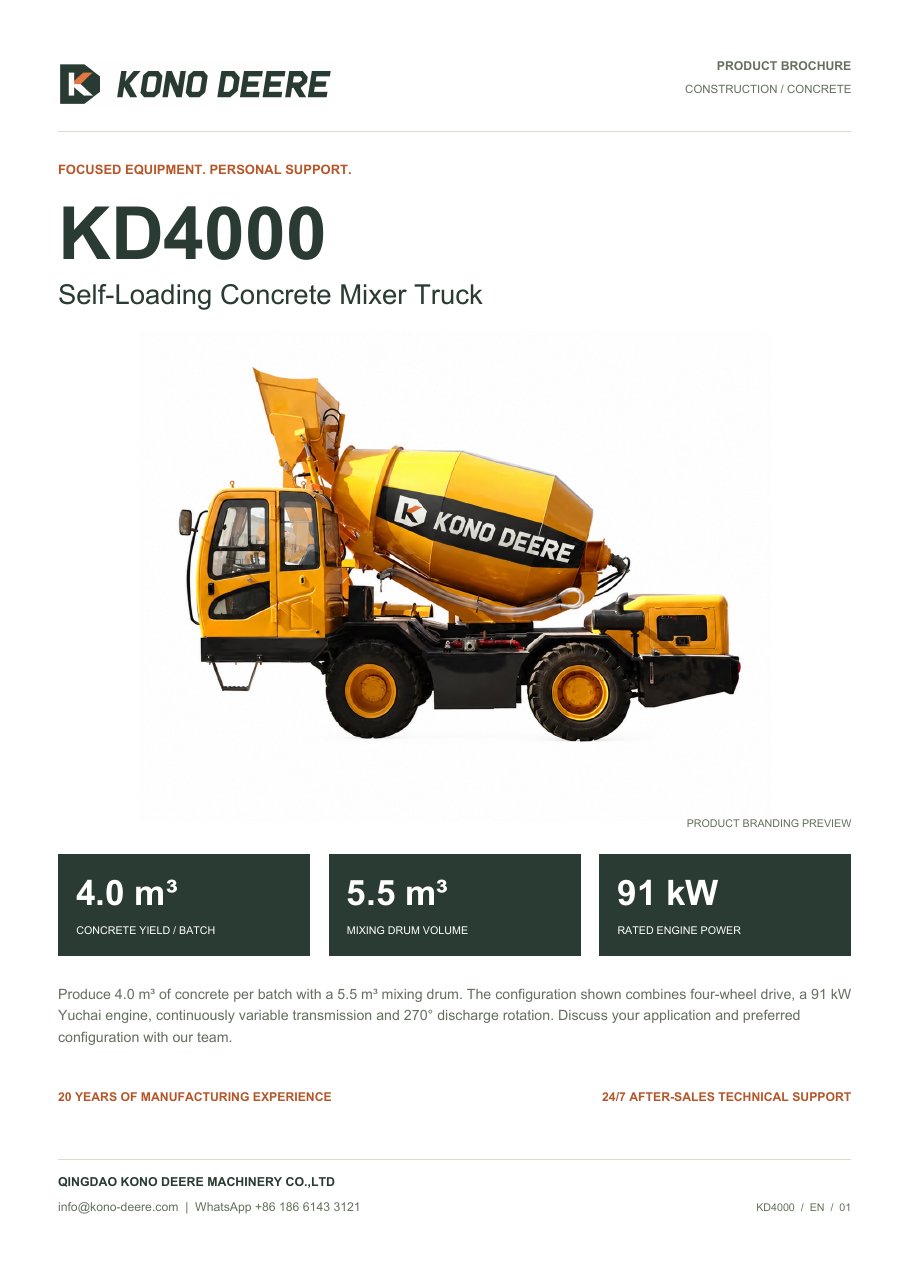 KONO DEERE KD4000 — Product brochure