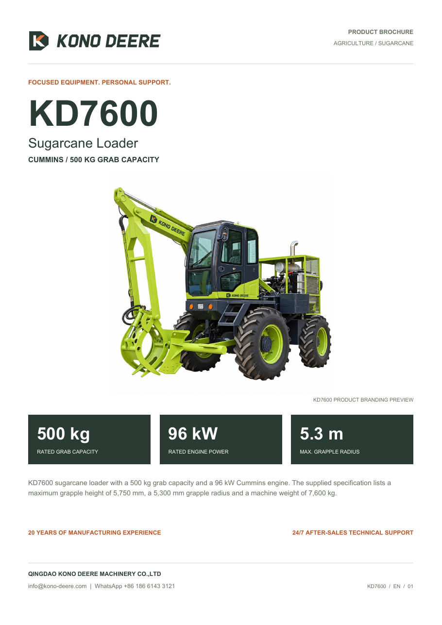 KONO DEERE KD7600 — Product brochure