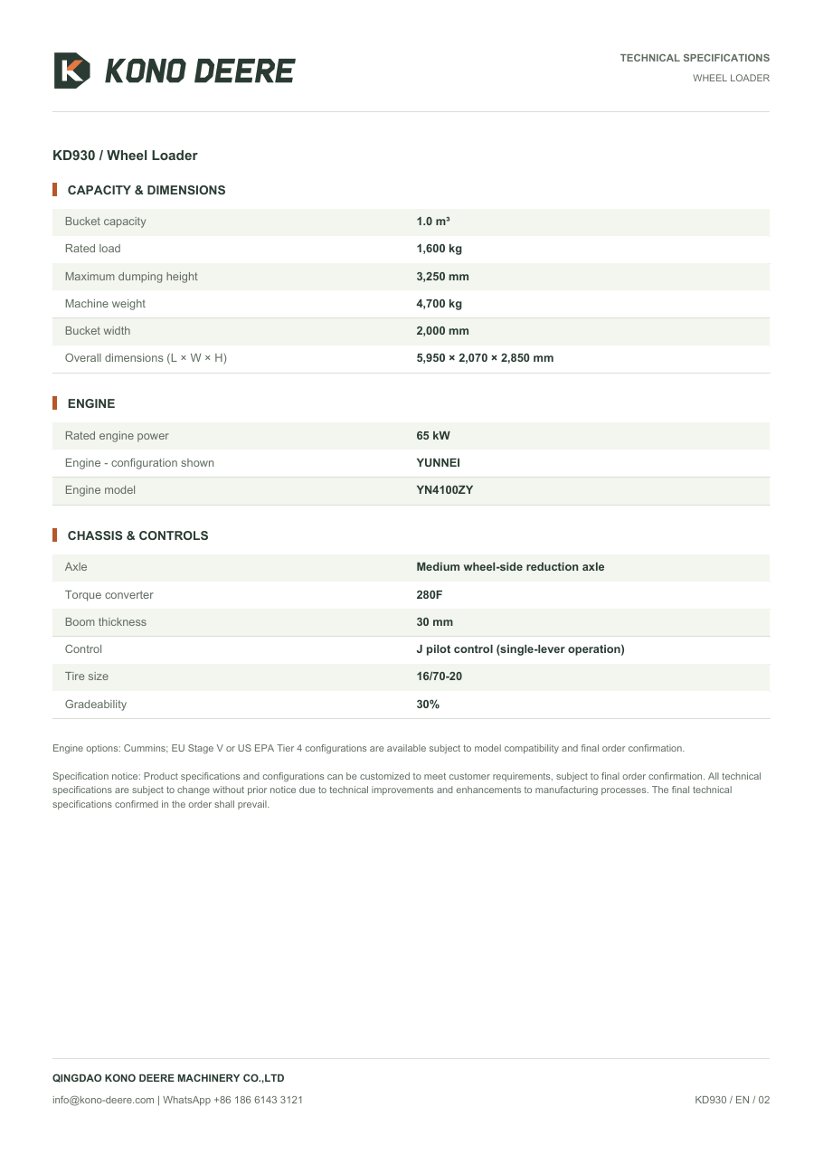 KD930 — Product brochure, Page 2