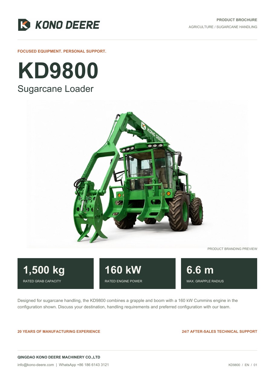 KONO DEERE KD9800 — Product brochure